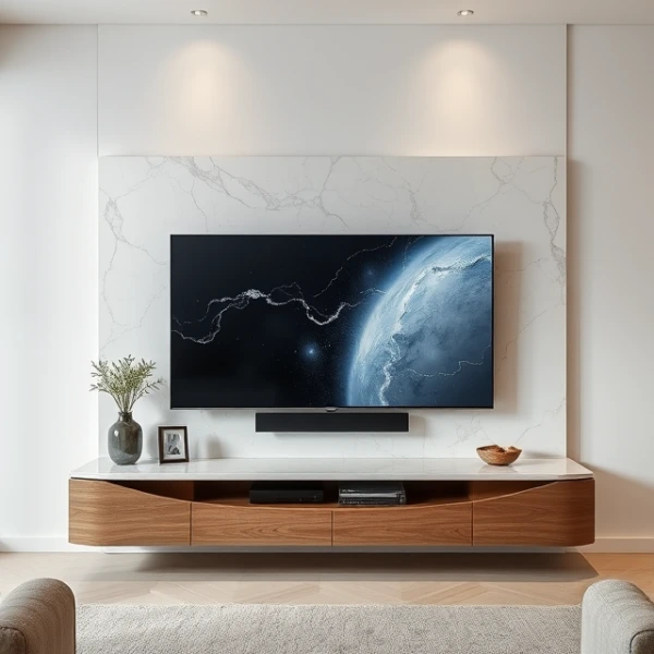 BoardSource TV back panel with a floating cabinet